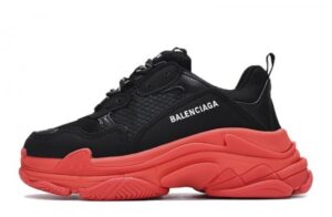 Balenciaga Triple S Black Dark Red Sneakers Reps