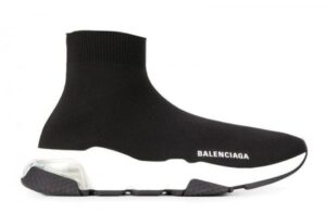 Balenciaga Speed Trainer Clear Sole Black White Sneakers Reps retsneakers.org