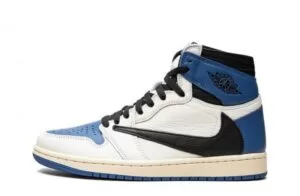 Travis Scott x Air Jordan 1 Retro High OG Military Blue Fragment Sneakers Reps
