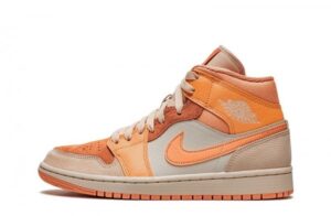 Air Jordan 1 Mid Apricot Orange Sneakers Reps