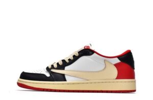 Travis Scott x Fragment x Air Jordan 1 Low White Black Red Reps