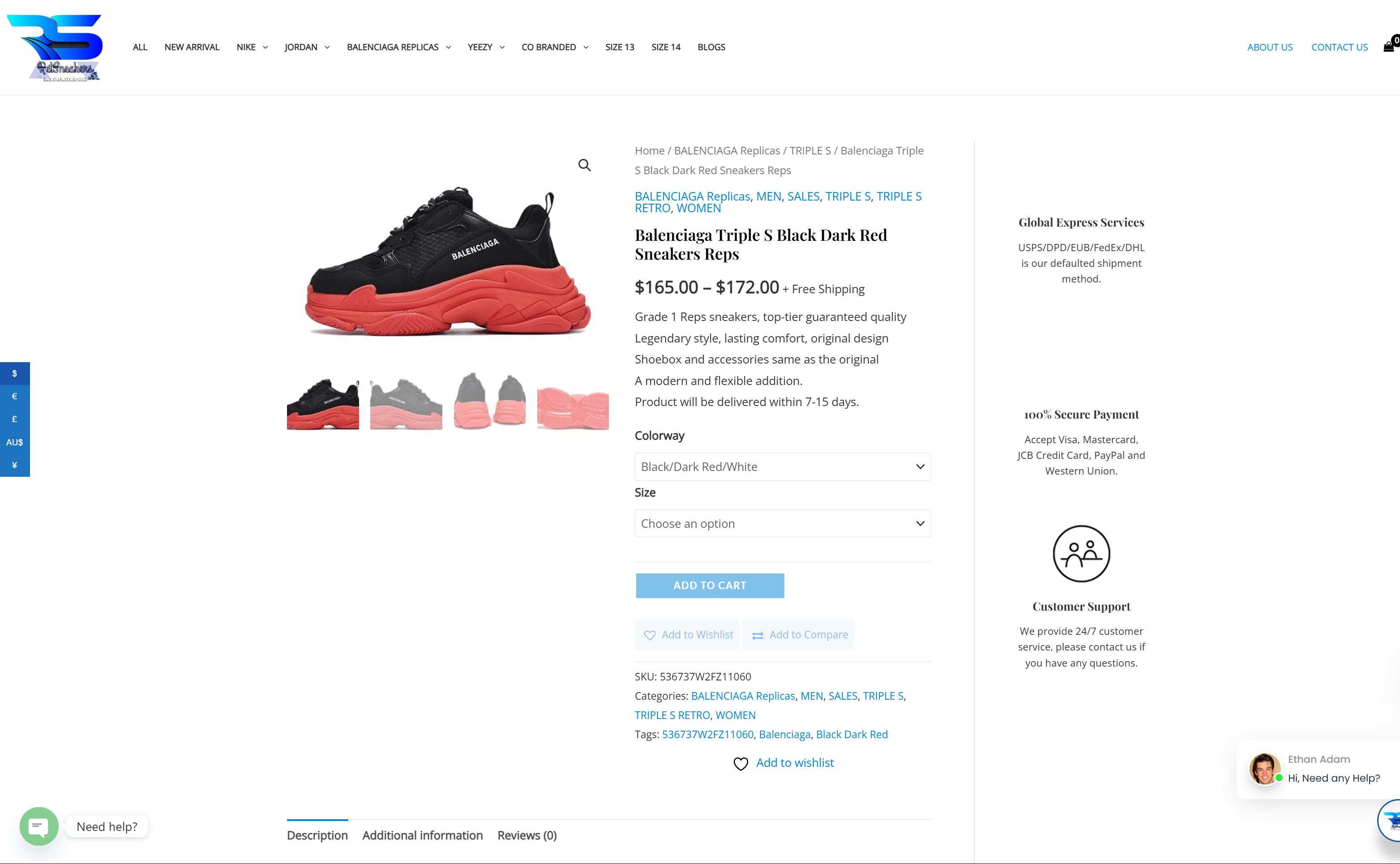 Balenciaga Triple S Black Dark Red retsneakers.org/